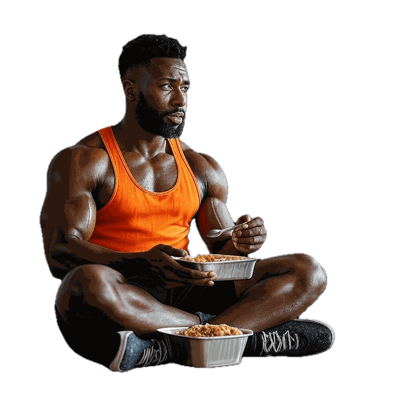 Fit person eating a healthy FitChef ready-made meal