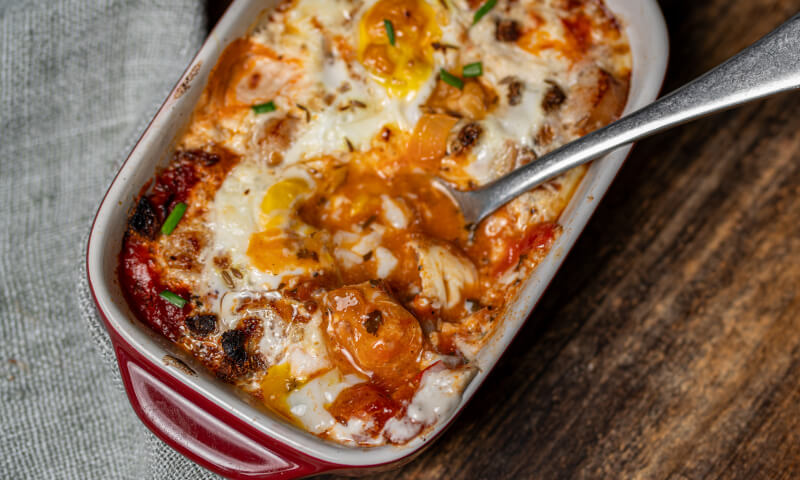 Shakshuka Breakfast with Chicken Chipolata 350g