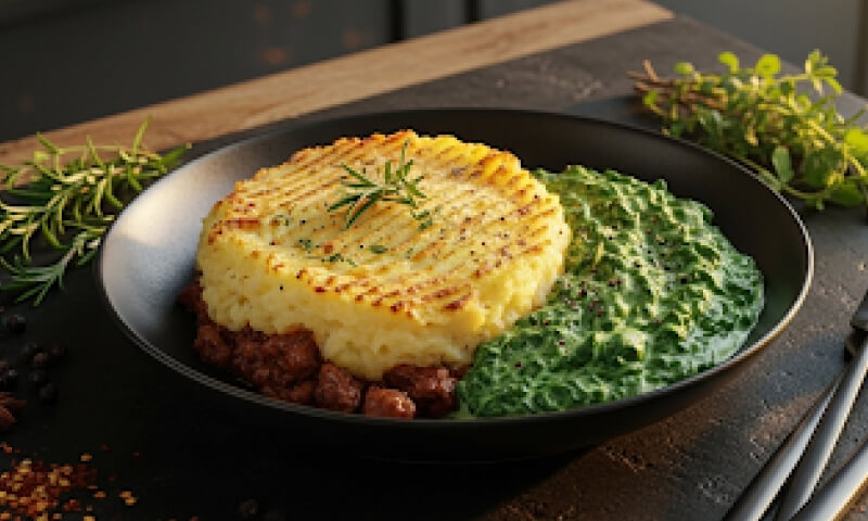 Beef Cottage Pie with Creamed Spinach 330g (b)